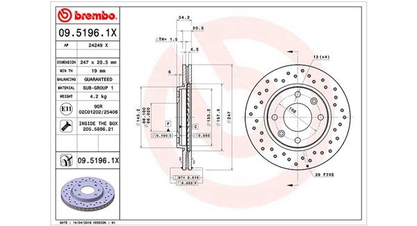 MAGNETI MARELLI Тормозной диск 360406040502